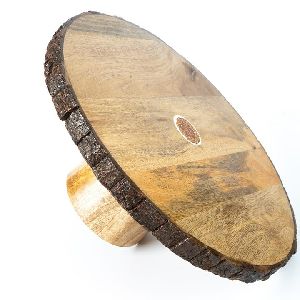 Wooden Bark Cake Stand