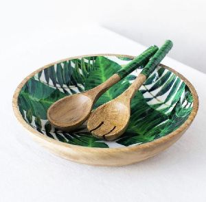 Wooden Bowl with Spoon