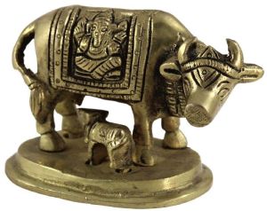 Brass Cow Calf Statue