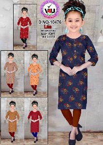 Girls Printed Rayon Kurti