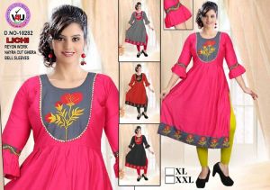 Ladies Rayon Nayra Cut Kurti