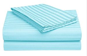 Sky Blue Satin Double Bed Sheet