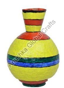 Painted Paper Mache Vase