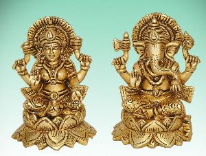 Brass Laxmi Ganesha Statue