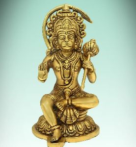 8 Inch Brass Hanuman Ji Statue