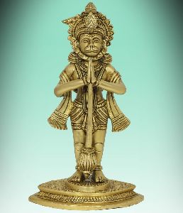 9 Inch Brass Hanuman Ji Statue