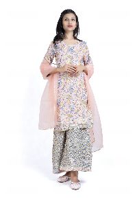 Ladies Designer Kurta Palazzo with Dupatta