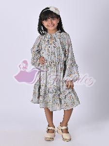 Girls Crystal Floral Dress