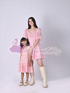 Mother and Daughter Charlotte Embroidery Mini Dress