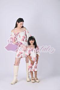 Mother and Daughter Flora Sequence Mini Dress