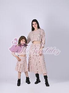 Mother and Daughter Tiffany Linen Co-ord Set