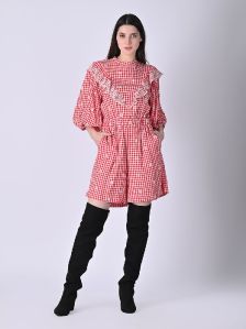 Womens Gingham embroidered Playsuit