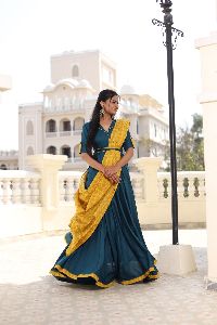 Rayon Gown with Attached Dupatta