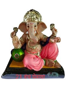 21 Inch Clay Peshwa Ganesh Statue