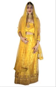 Yellow Net Lehenga