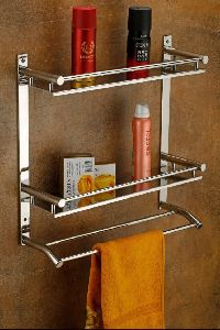 Stainless Steel Bathroom Double Shelf