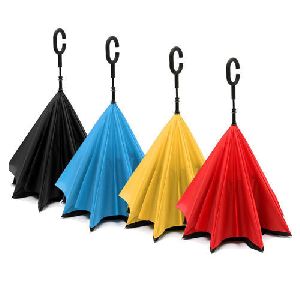 Reverse Umbrella with C-Shaped Non-Rust Handle