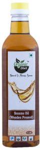 Organic Diet Wooden Pressed Organic White Sesame Oil, 1ltr