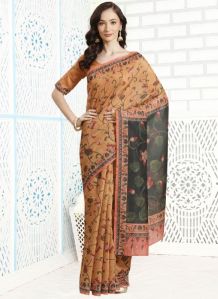 Abstract Print Chanderi Saree