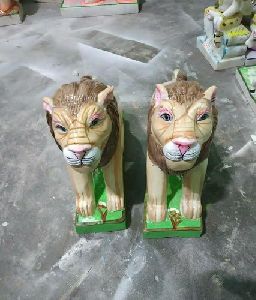 Color Coated Lion Marble Statue