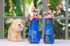 Boho Painted Flower Vase Set of 2 for Natural Living Practice