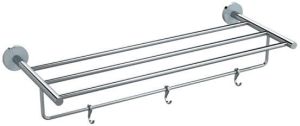 Towel Rack with Rail & 3 Hooks H2O