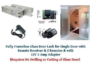 Realtime Fully Frameless Glass Door Lock For Single Door With Given Accessories, For Home,Office