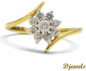 Diamond Ring Studded Diamonds in hallmarked Gold Ring for Women's