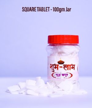 100 gm Square Camphor Tablet Jar