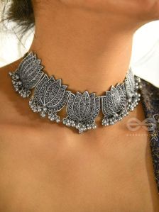 oxidized silver necklace