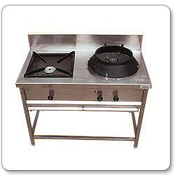 Stainless Steel Double Burner Indian Chinese Range