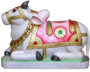 Marble Nandi Statue