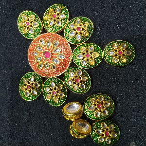 Meenakari Kundan Pendant Set