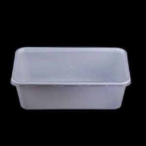750 ml White Plastic Rectangle Container