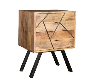 2 Drawer Wooden Lamp Table