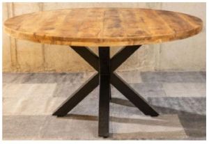 Wooden Iron Round Dining Table