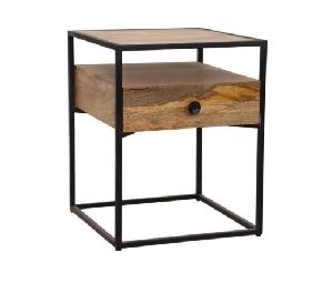 Wooden Single Drawer Side Table