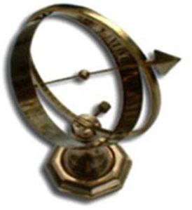 AGSAR-03 Brass Zodiac Arrow Armillary with Wooden Base