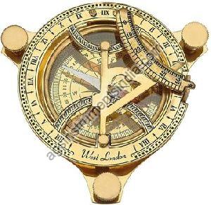 Brass Triangular Sundial Compass