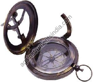 AGSC-10 Brass Push Button Sundial Compass