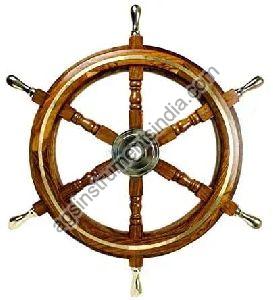 AGSSW-02 Wooden Ship Wheel with Brass Ring