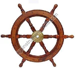 AGSSW-03 Wooden Ship Wheel with Brass Ring
