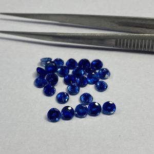 Natural Blue Kyanite Faceted Round Loose Gemstones