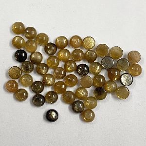 Natural Golden Shine Round Cabochon Loose Gemstone