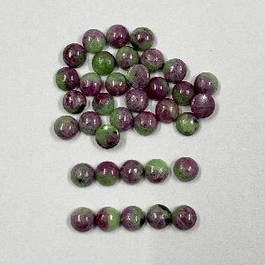 Natural Ruby Zoisite Round Cabochon Loose Gemstone