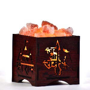 Himalayan rock salt lamp Jai Shree Ram