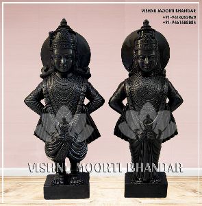 Black Marble Vitthal Rakhumai Statue