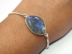 925 Sterling Silver Natural Labradorite Bracelet