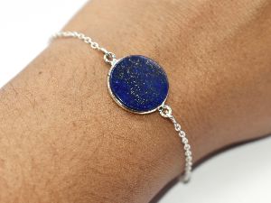 925 Sterling Silver Natural Lapis Lazuli Bracelet