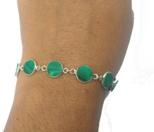 925 Sterling Silver Natural Malachite Bracelet